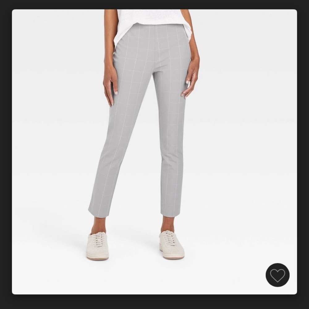 High-Rise Slim Fit Ankle Pants
